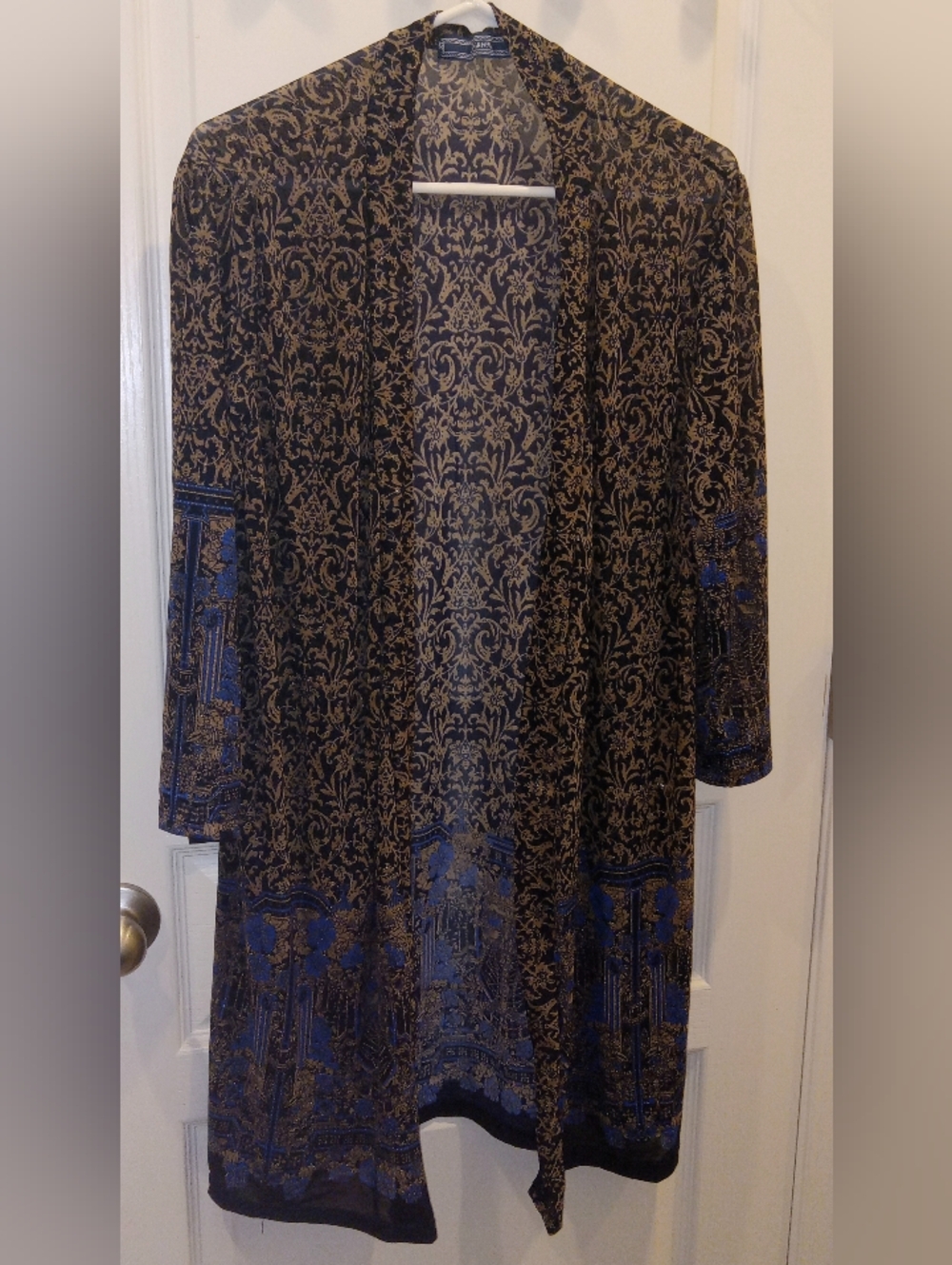 long-line, open-front kimono